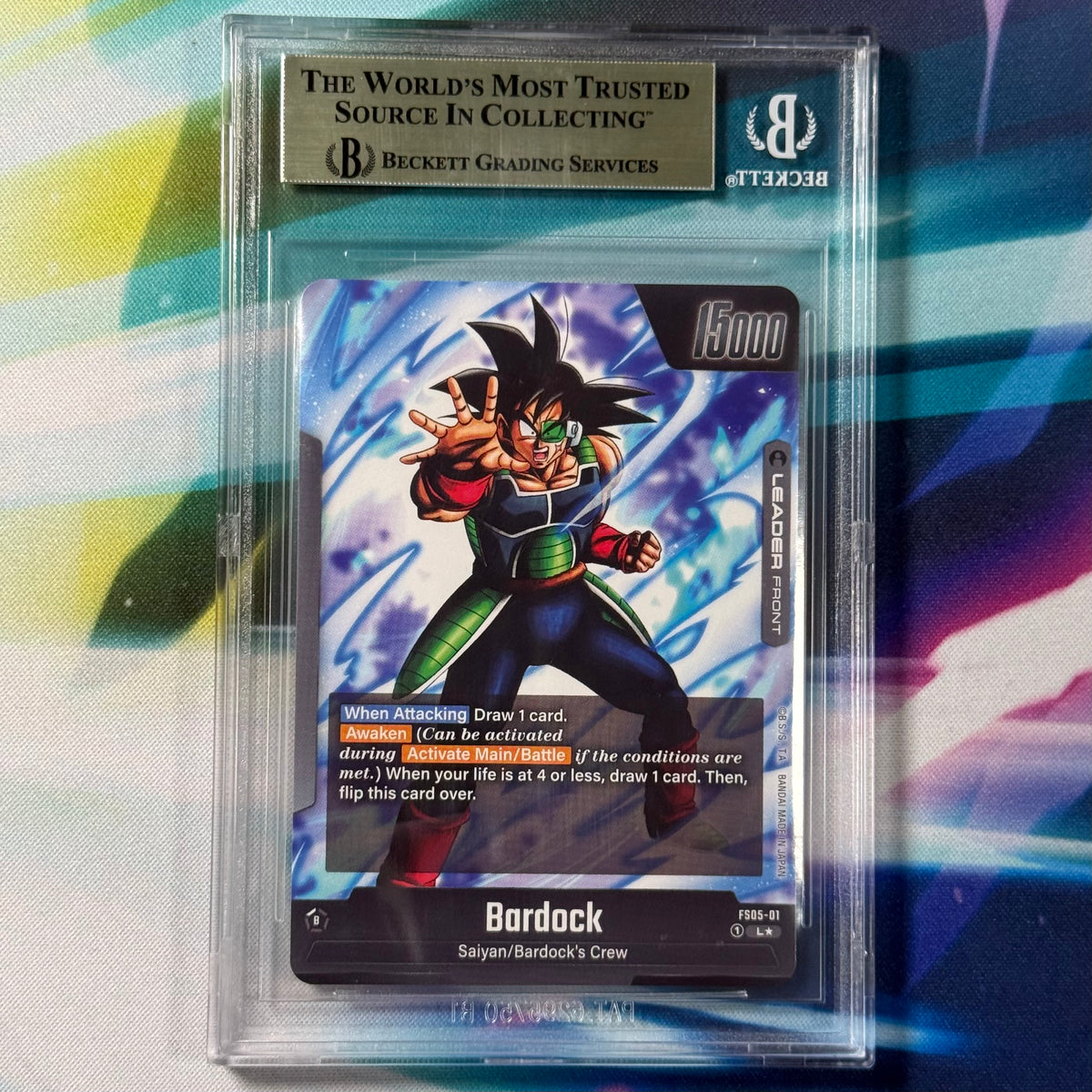 Dragon Ball Super Fusion World Premium Card Collection 01 Bardock Alt Art Leader BGS 10 Slab