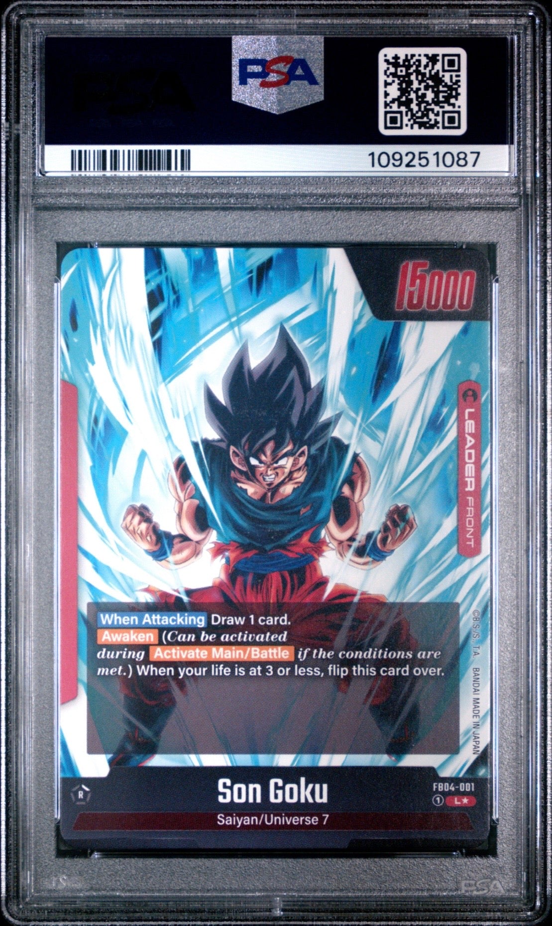 Dragon Ball Super Fusion World Son Goku Alt Art Leader Back PSA 10 Slab