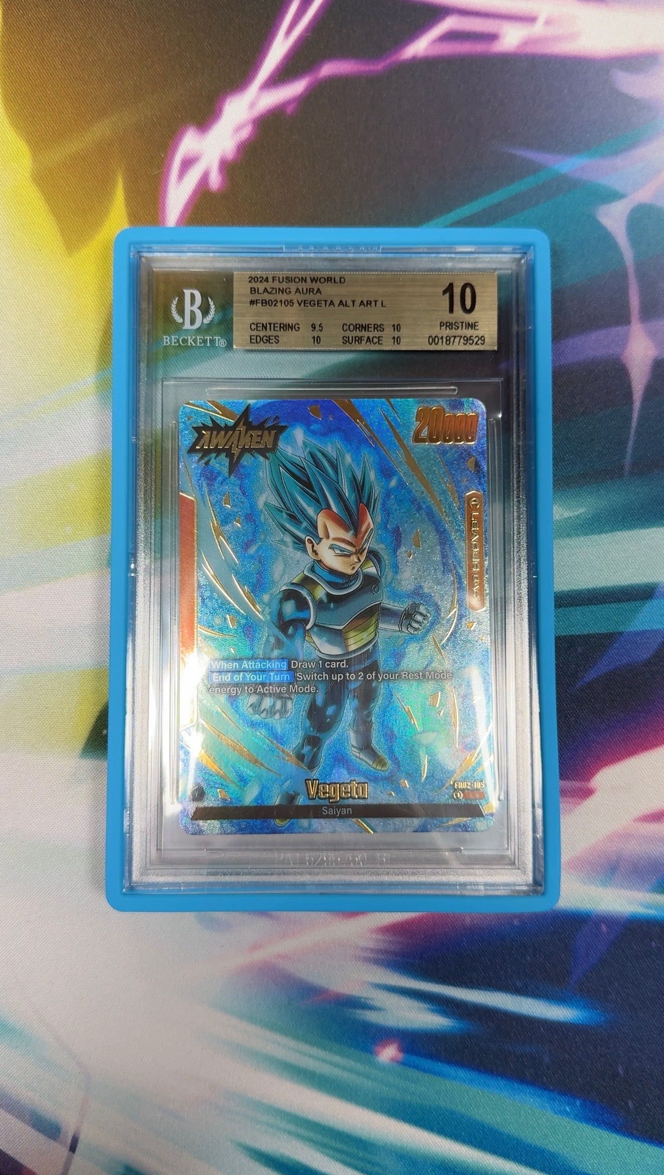 Dragon Ball Super Fusion World FB02 Vegeta Alt Art Leader BGS 10 Slab