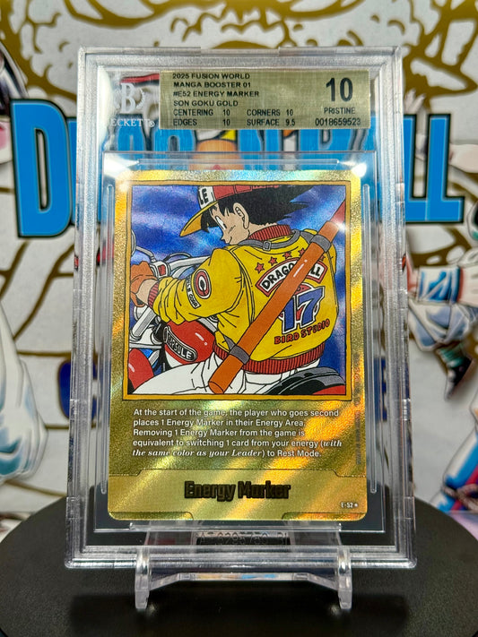 Dragon Ball Super Fusion World Manga Booster 01 Son Goku Gold Alt Art Energy Marker BGS 10 Slab