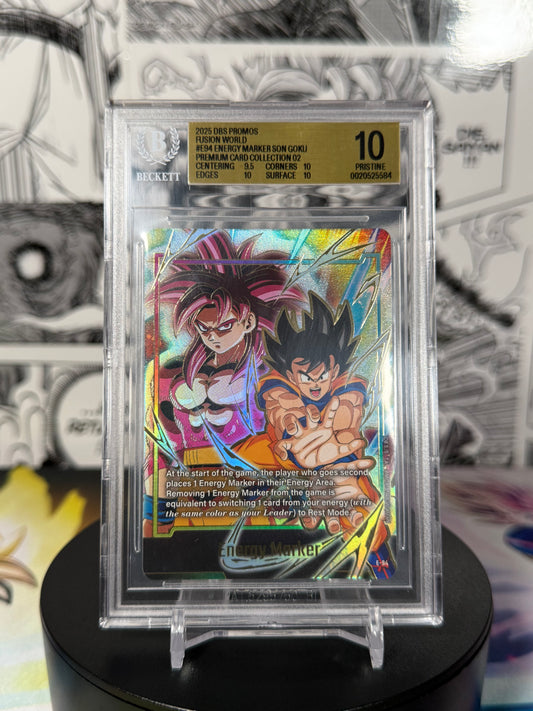 Dragon Ball Super Fusion World Premium Card Collection 02 Son Goku Energy Maker BGS 10 Slab