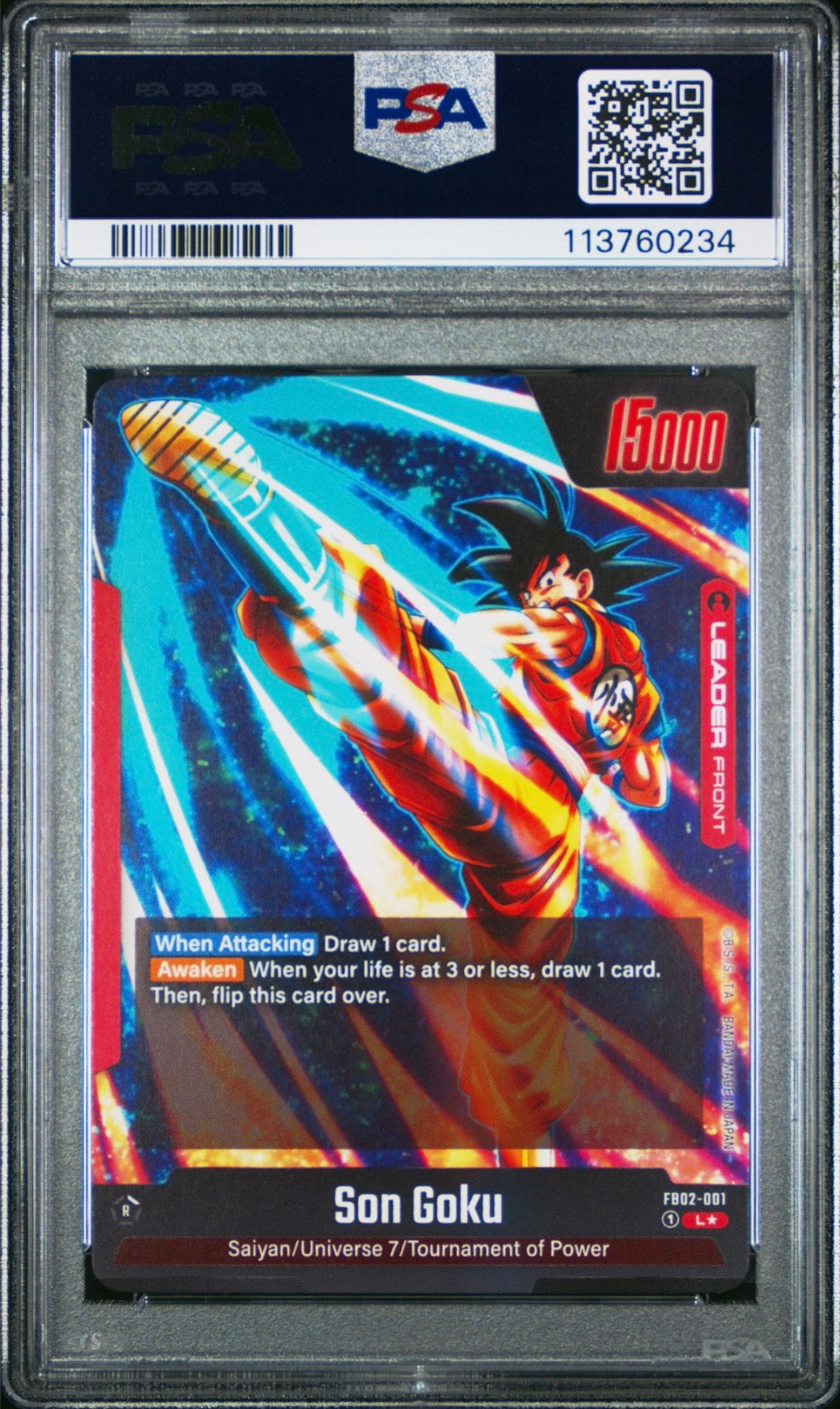 Dragon Ball Super Fusion World Son Goku Alt Art Leader Back PSA 10 Slab