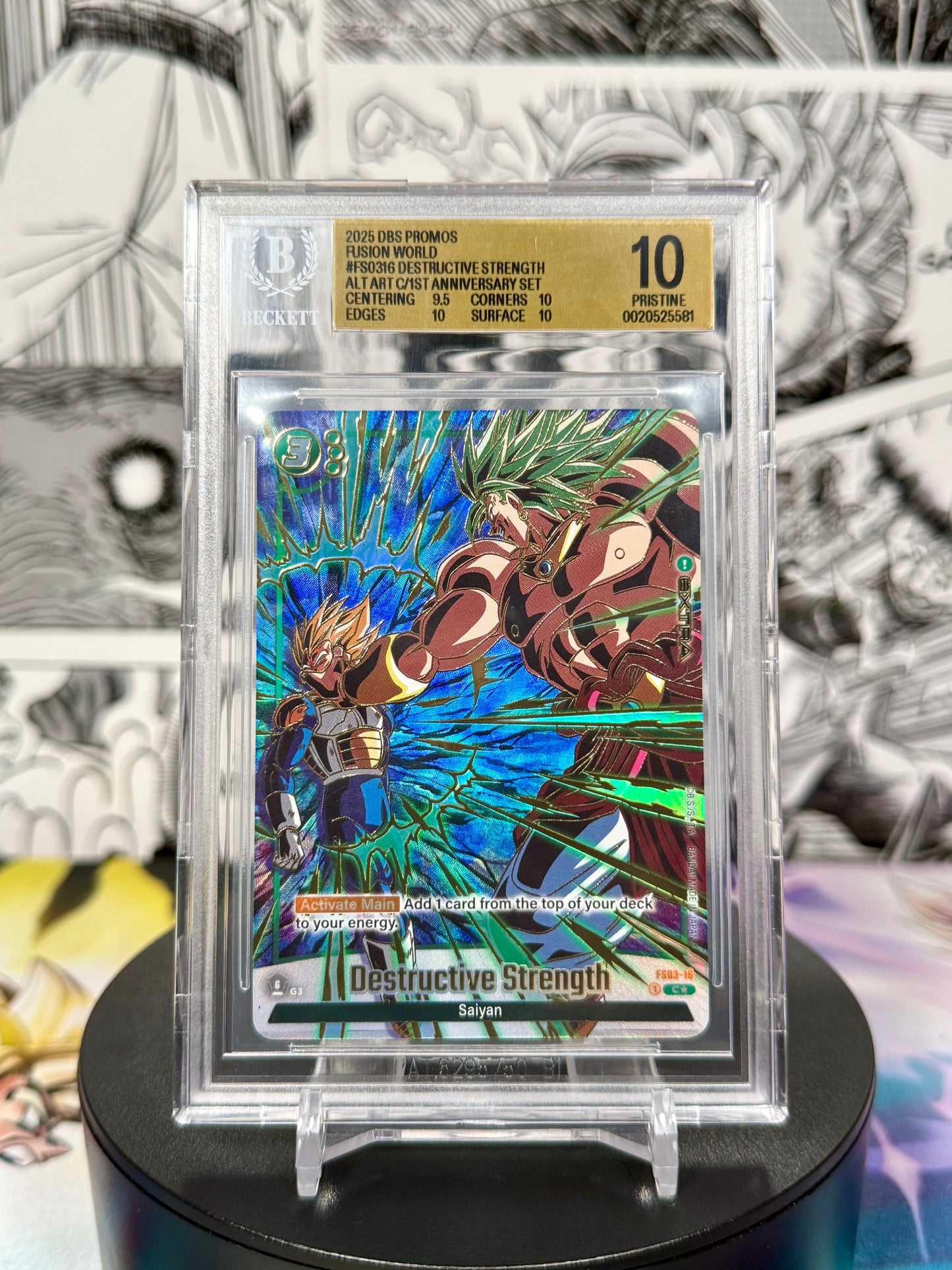 Dragon Ball Super Fusion World 1st Anniversary Destructive Strength Alt Art BGS 10 Slab