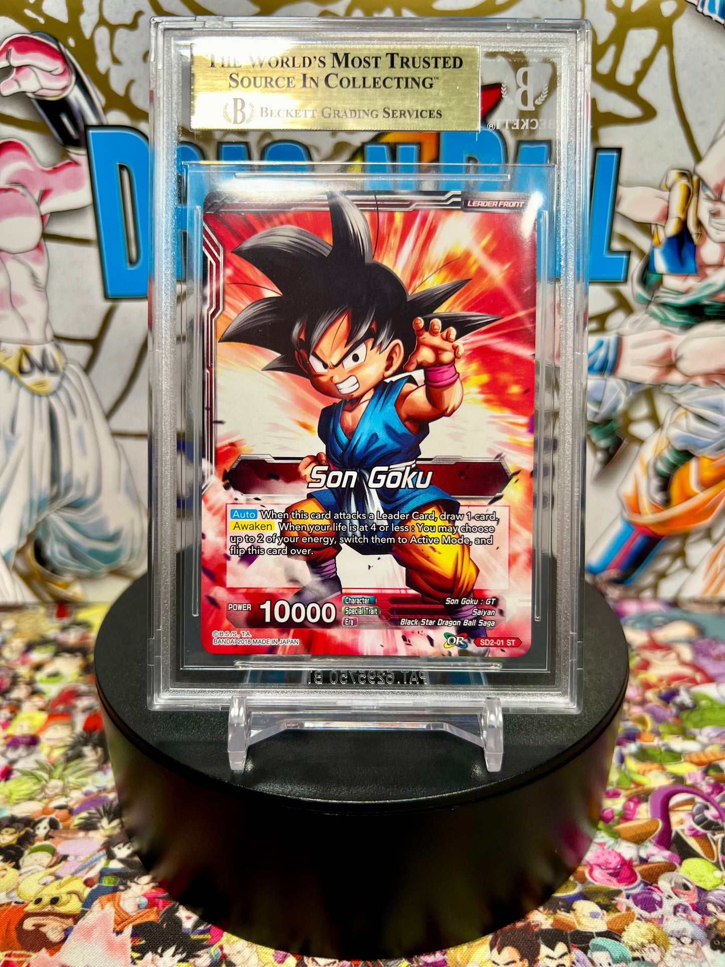 Dragon Ball Super Masters Rising Spirit Super Saiyan Son Goku Starter Deck Gold Stamp Leader Back BGS 9.5 Slab