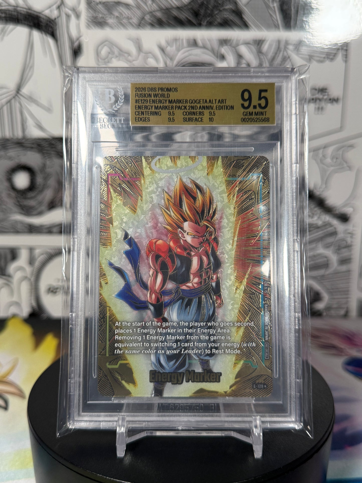 Dragon Ball Super Fusion World 2nd Anniversary Gogeta Gold Alt Art Energy Maker BGS 9.5 Slab #0020525568