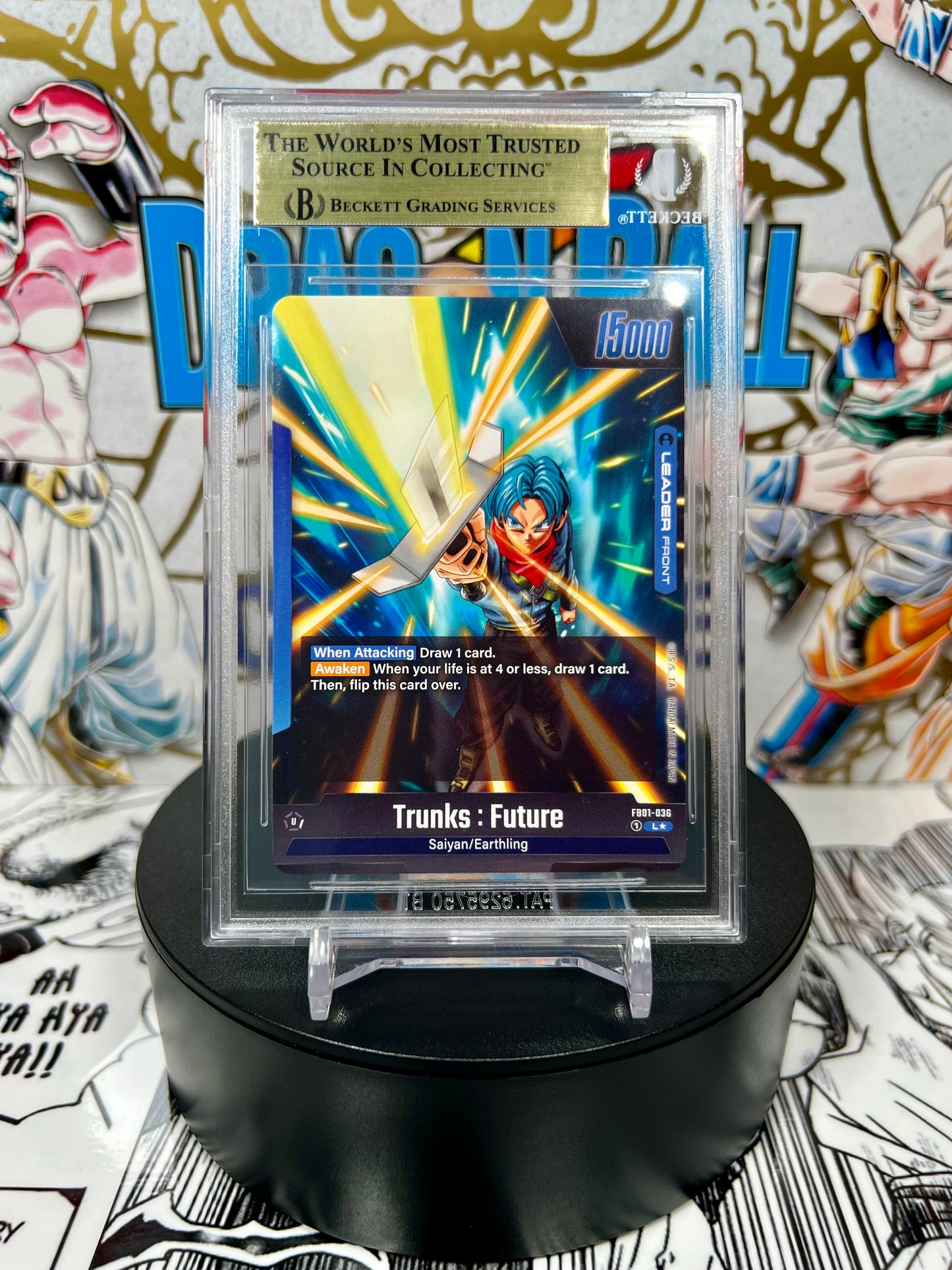 Dragon Ball Super Fusion World Awakened Pulse Future Trunks Alt Art Leader Back BGS 10 Slab