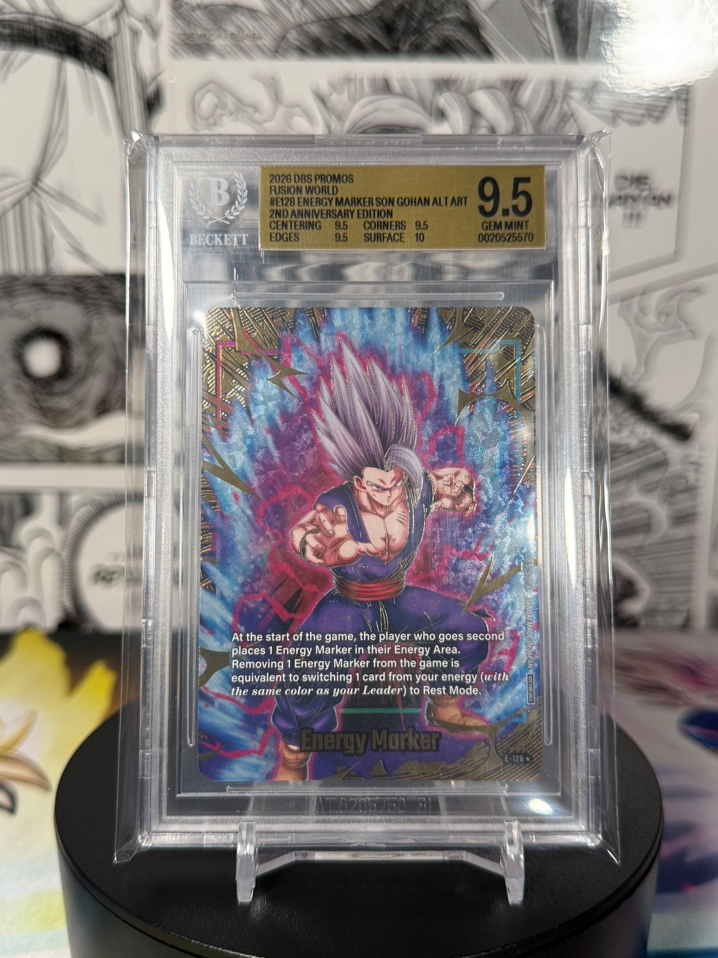 Dragon Ball Super Fusion World 2nd Anniversary Son Gohan Gold Alt Art Energy Maker BGS 9.5 #0020525570