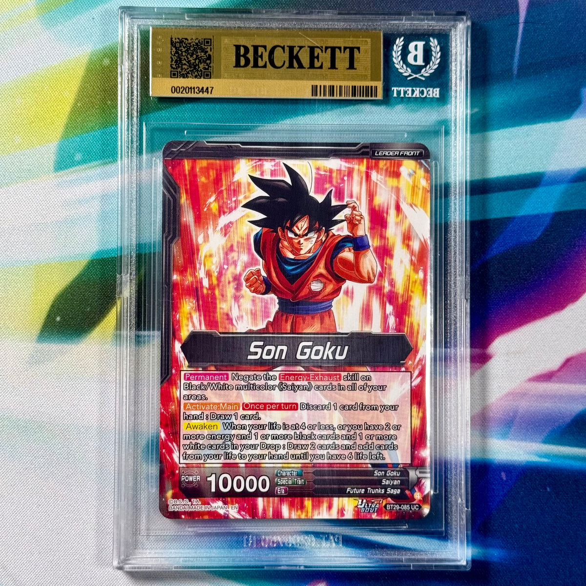 Dragon Ball Super Masters Fearsome Rivals SSB Kaio-Ken Son Goku, Striking a God Special Leader Rare BGS 10 Slab
