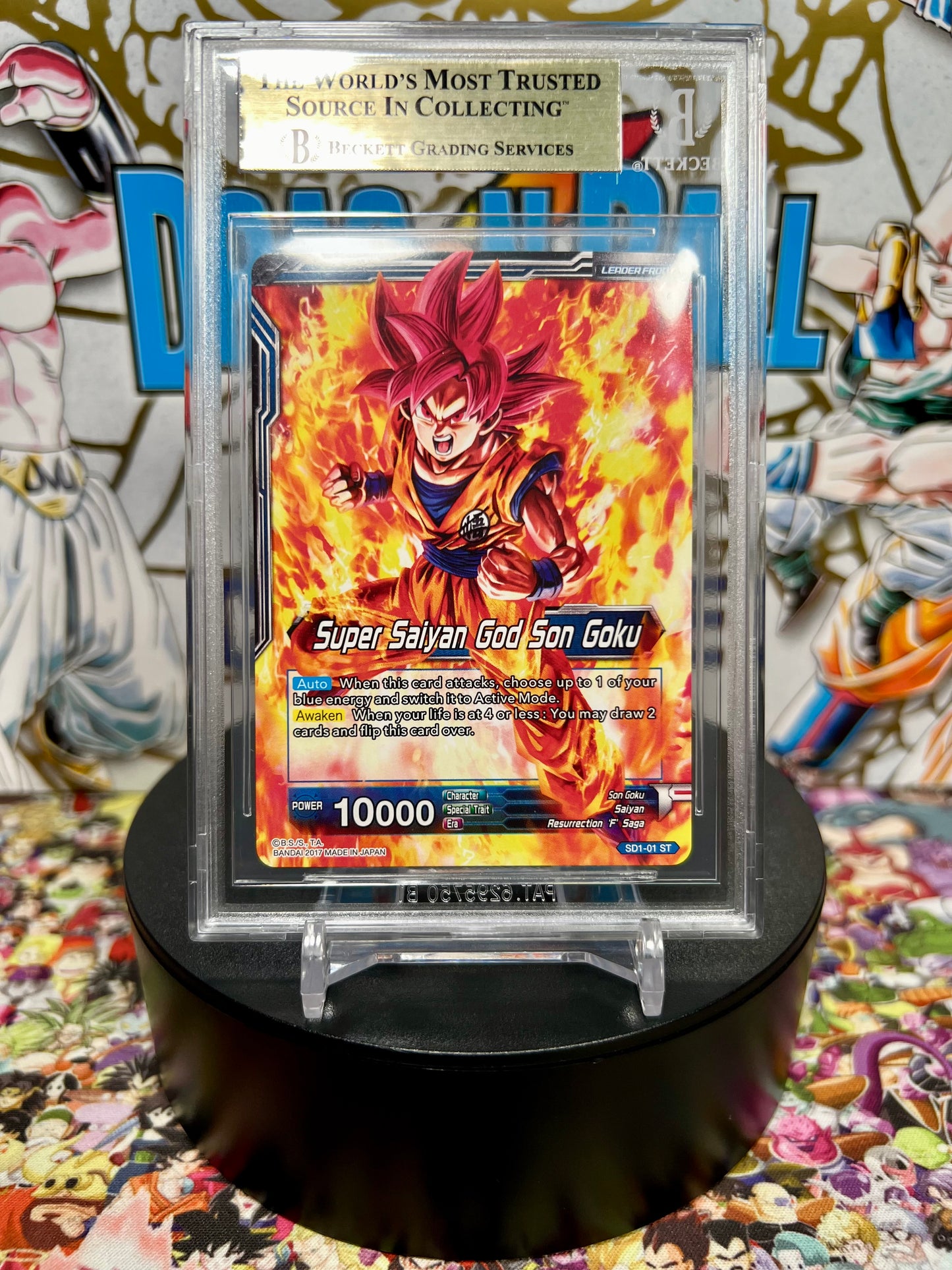 Dragon Ball Super Masters SSGSS Son Goku, The Soul Striker Starter Deck Gold Stamp Leader Back BGS 9.5 Slab