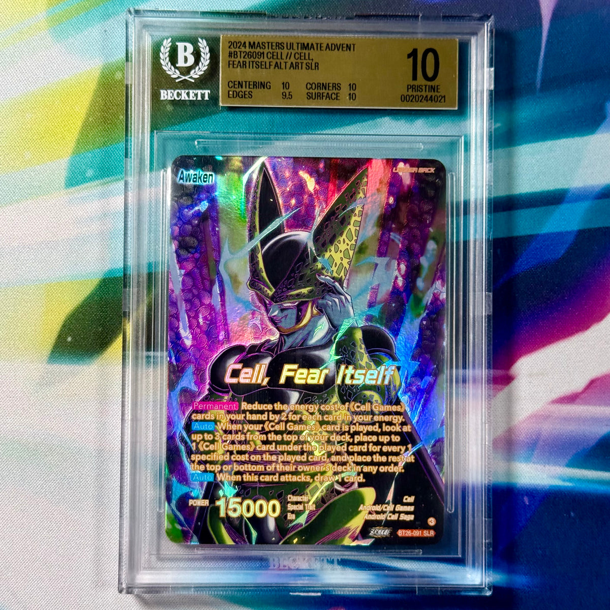 Dragon Ball Super Masters Ultimate Advent Cell, Fear Itself Special Leader Rare BGS 10 Slab