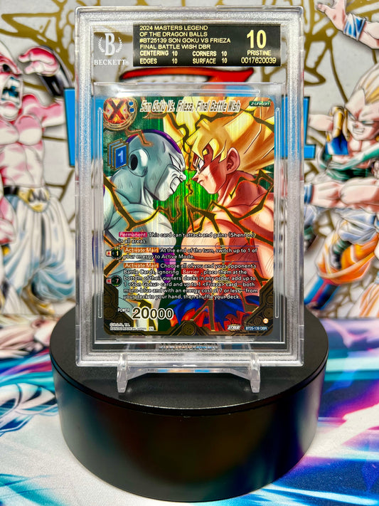 Dragon Ball Super Masters Son Goku vs Frieza, Final Battle Wish Dragon Ball Rare BGS 10 Black Label Slab