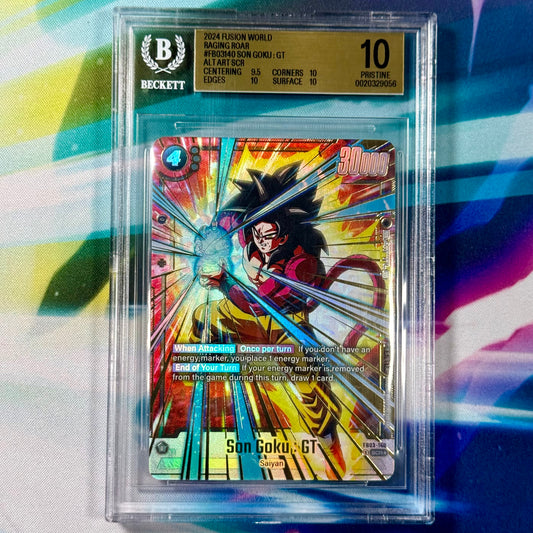 Dragon Ball Super Fusion World Raging Roar Son Goku: GT Alt Art Secret Rare BGS 10 Slab