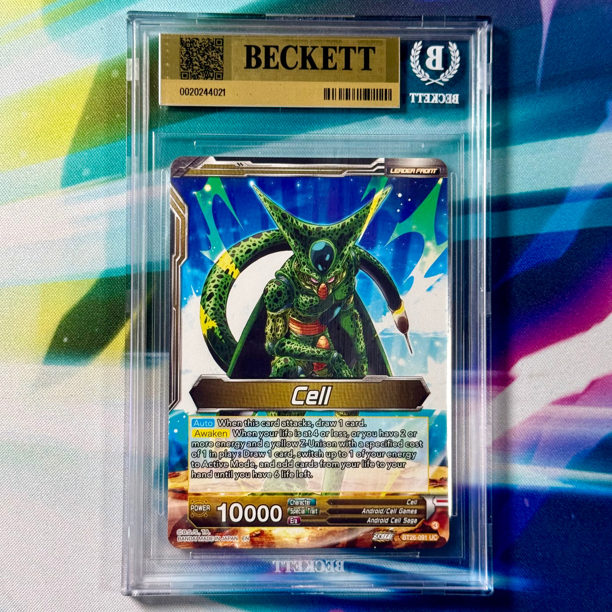 Dragon Ball Super Masters Ultimate Advent Cell, Fear Itself Special Leader Rare BGS 10 Slab